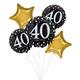 Sparkling Celebration 40th Birthday Foil Balloon Bouquet, 5pc